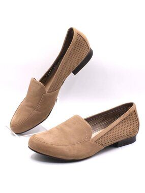Naturalizer N5 Comfort Letta Loafers Womens Size 9M Perforated Tan Leather Upper